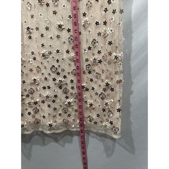 NWT MAC DUGGAL [ 16 ] 93806 Floral Applique Cap Sleeve‎ Column Dress Blush Pink - Picture 9 of 16